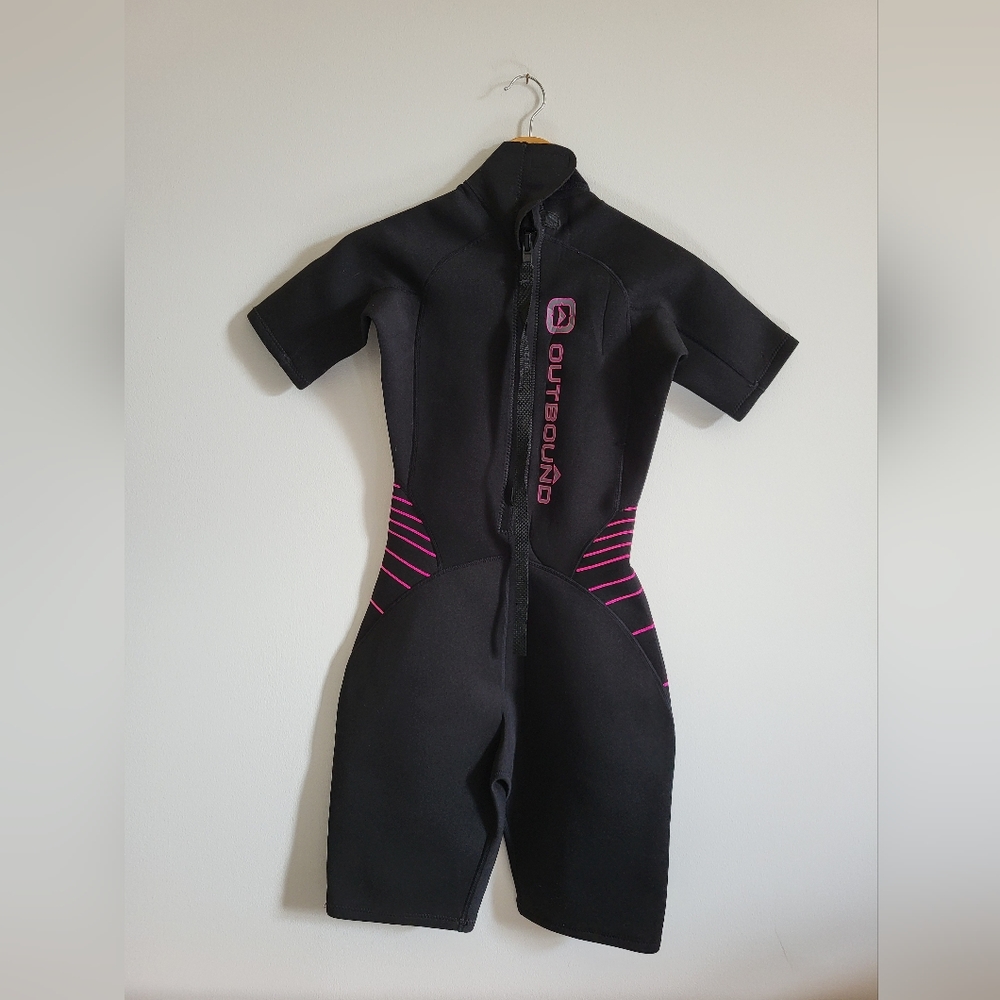 Women's Black and Pink Wet Suit